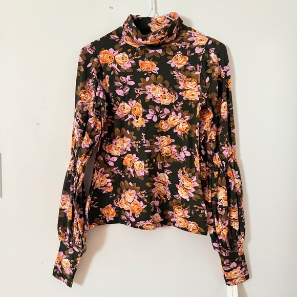 By Anthropologie Tiered-Sleeve Turtleneck Ruffled Long Sleeve Blouse - Picture 2 of 9